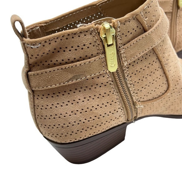 CIRCUS SAM EDELMAN PHEONIX Perforated Ankle Booties Boots Tan Beige Shoes sz 7 - Picture 13 of 16